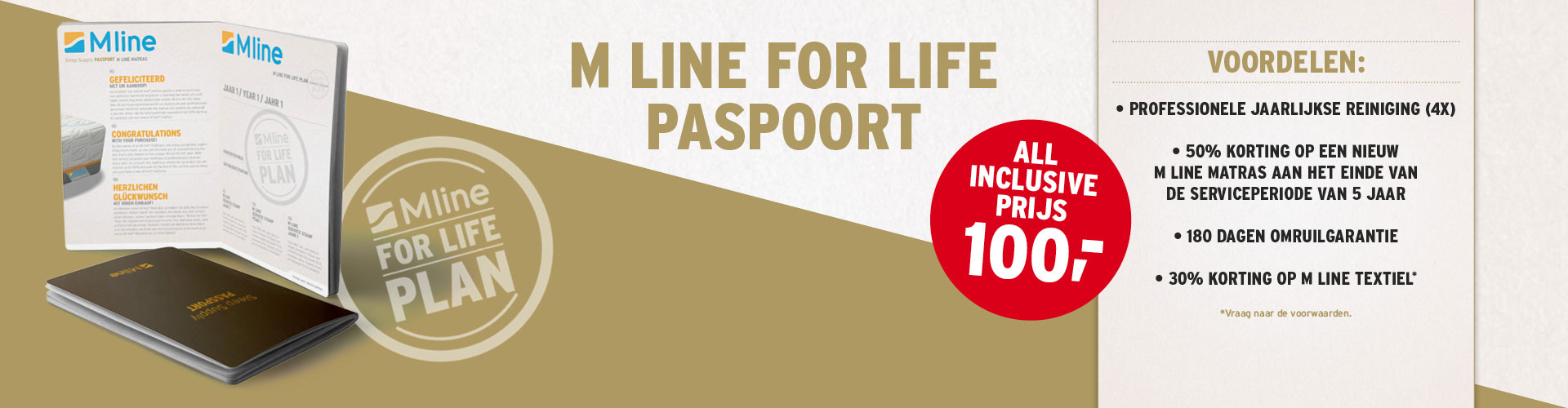 M line - Het M line paspoort. Een 'all inclusive service voor uw matras'. Uw matras wordt ieder jaar gereinigd.